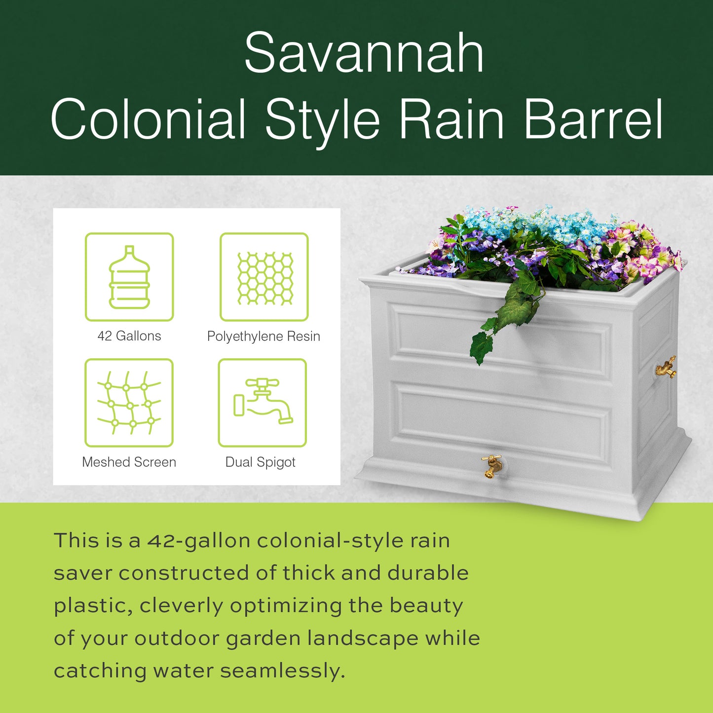Elevated Garden Rain Saver - Cool Gray