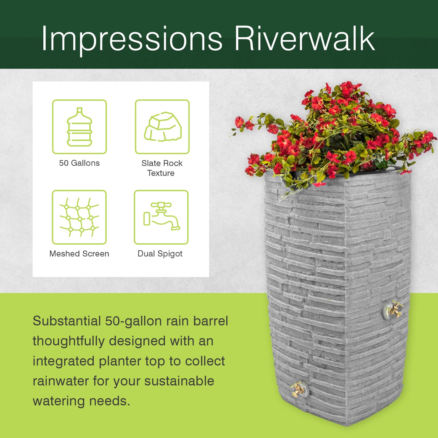 RIVERWALK Rain Barrel 50 GAL