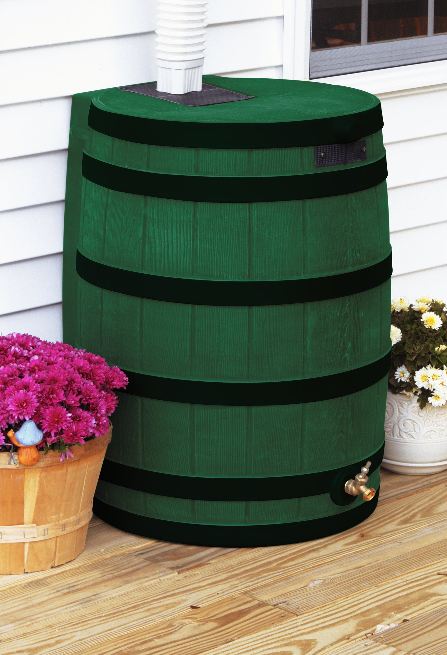 Rain 40 Gallon Rain Barrel with Darkened Ribs