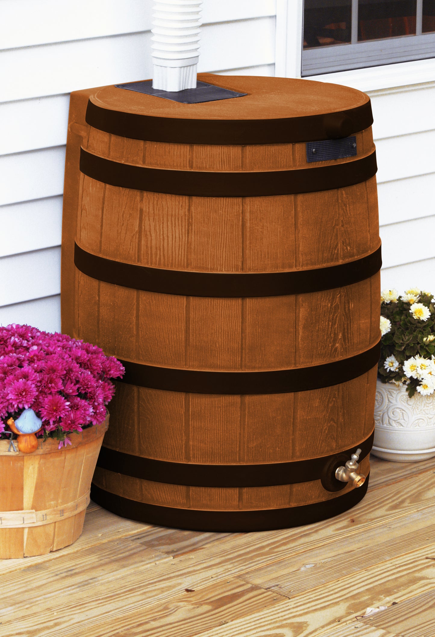 Rain 40 Gallon Rain Barrel with Darkened Ribs